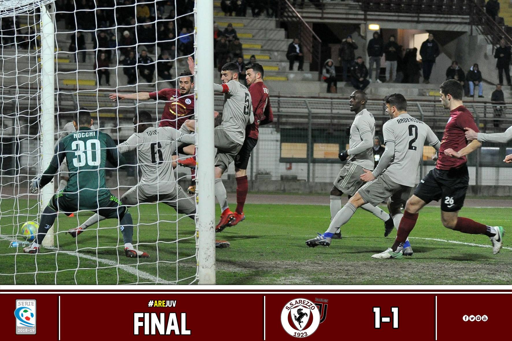 Calcio: Arezzo 1 – Juventus U23 1