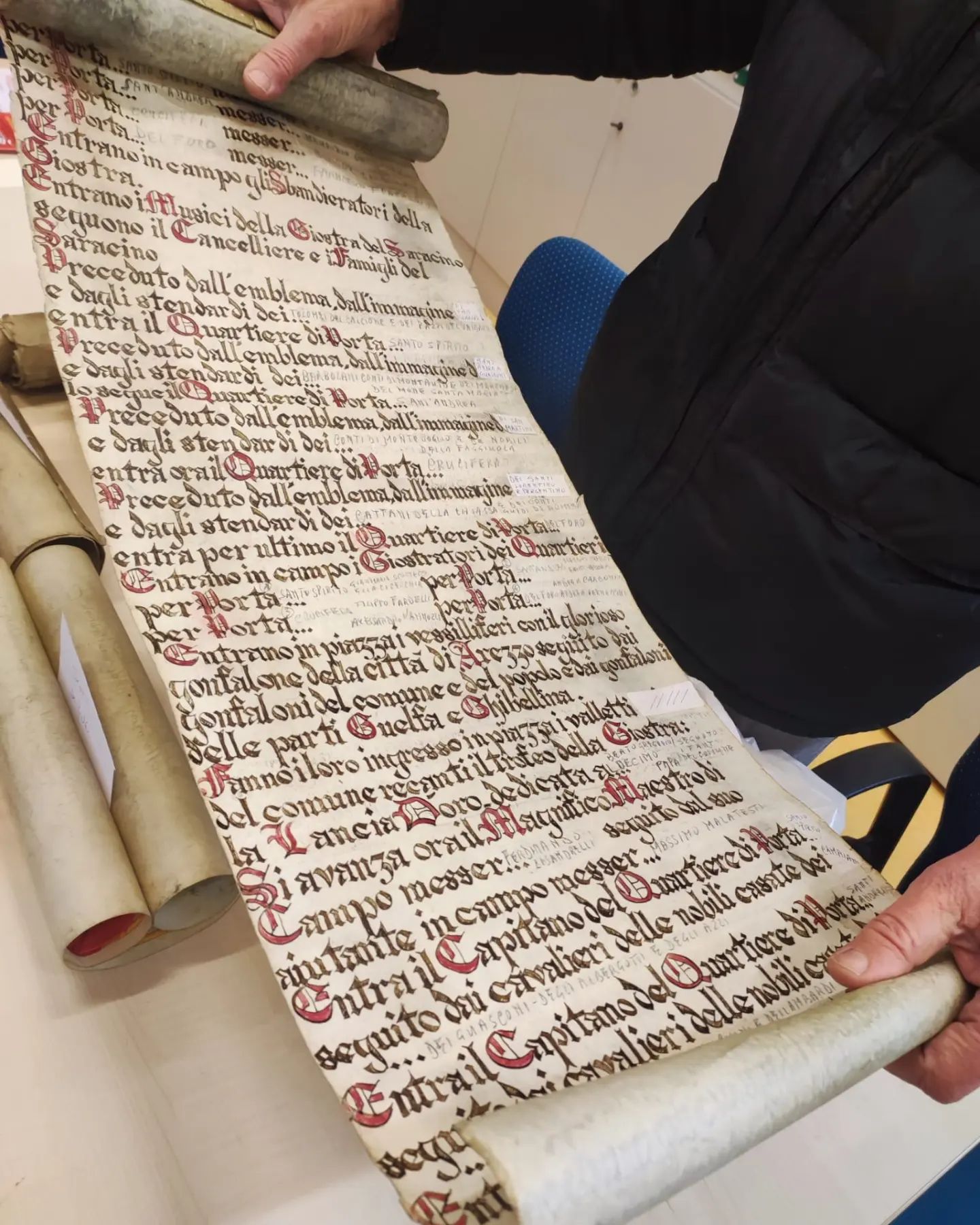 Giostra: le pergamene dell'araldo in mostra a Signa Arretii